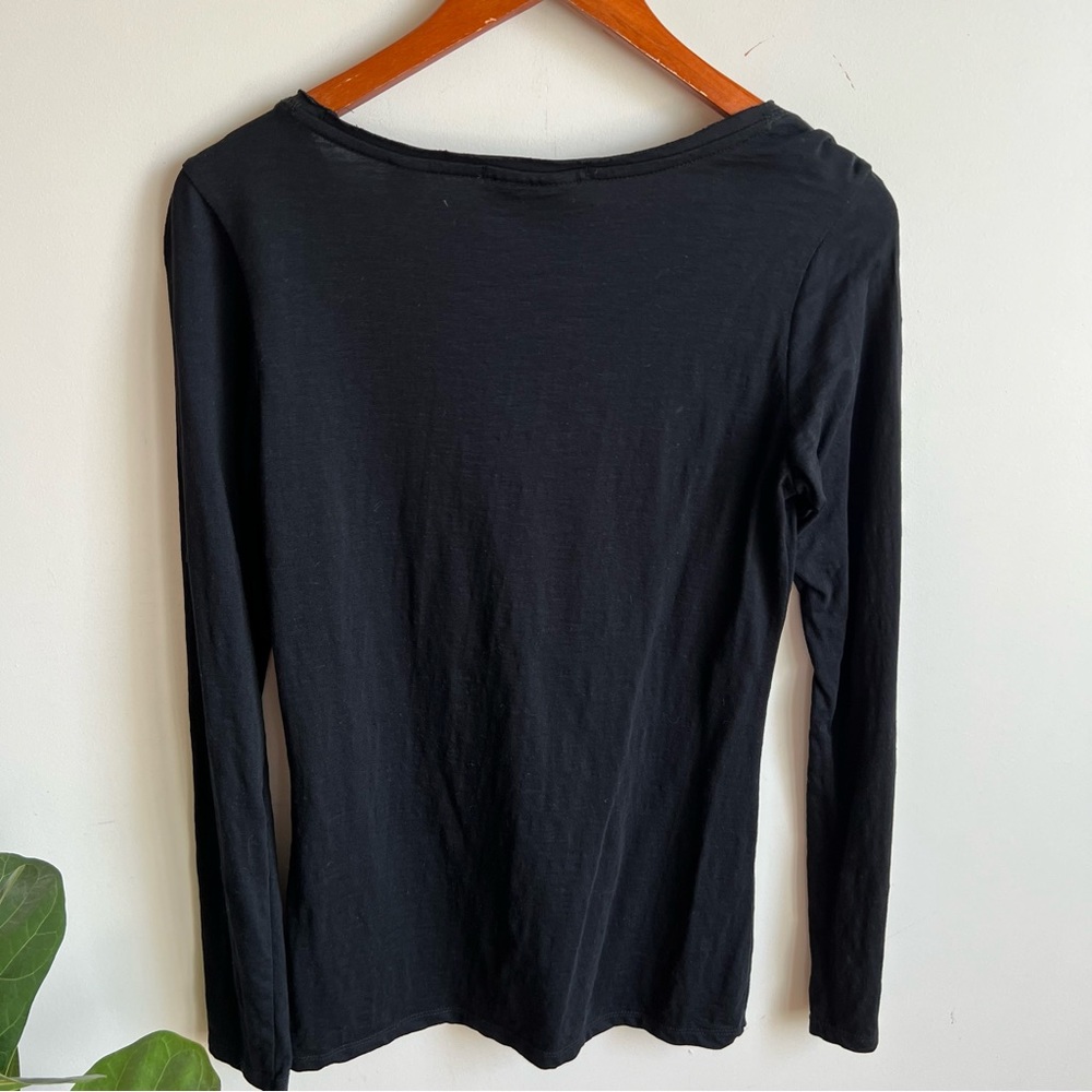 Maison Scotch Scotch & Soda Black Graphic New York Print Long Sleeve Tee Size S - Picture 6 of 10